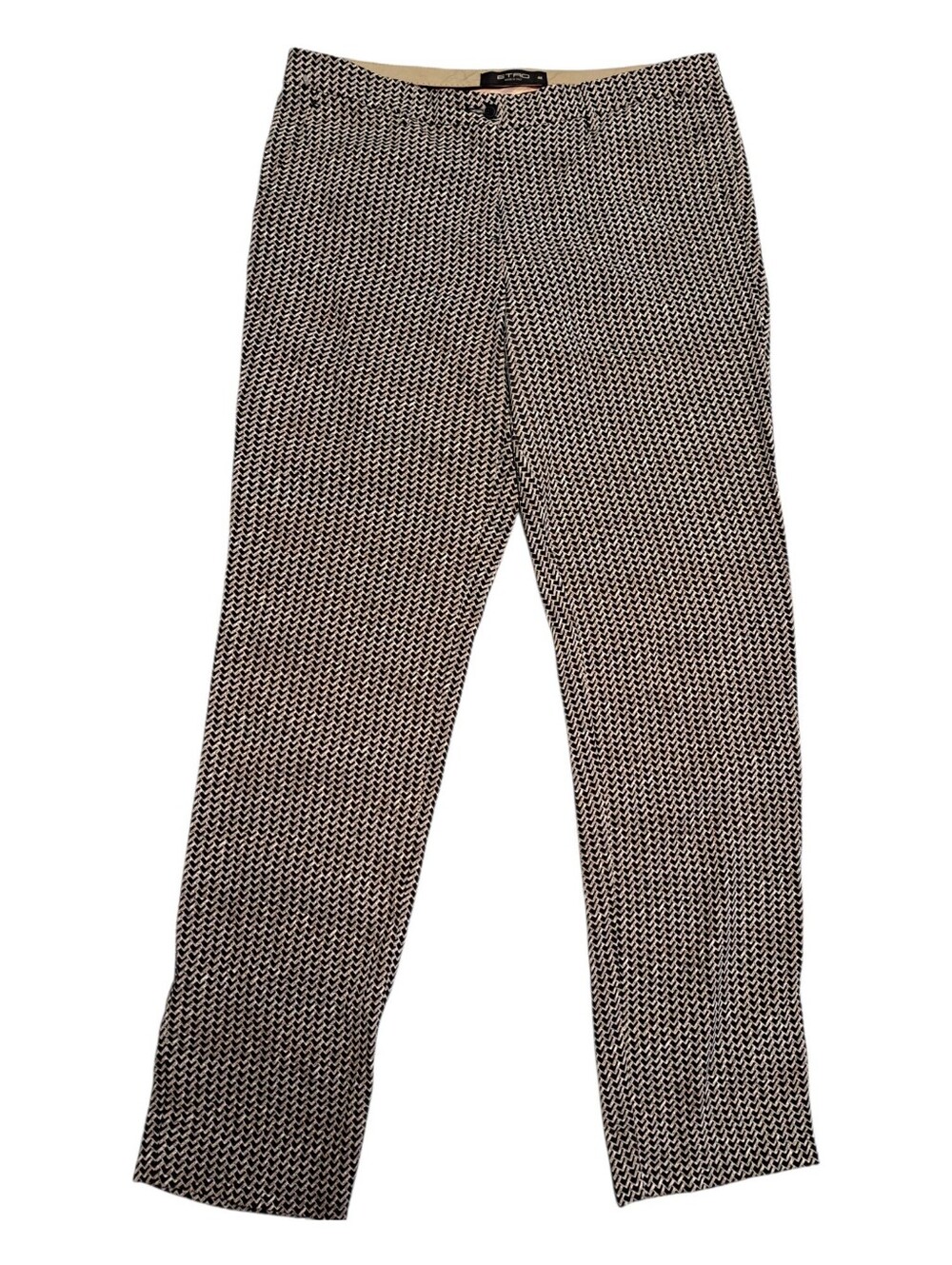 ETRO Milano Geometric Chevron Print Knit Pants IT 46 US 10 Made In Italy